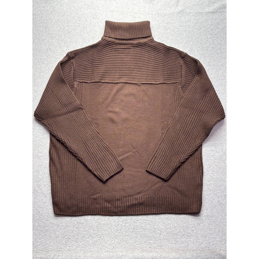 Pronti Collection By Phita Mens Brown Ribbed Turtleneck Sweater XL Mixed Knit